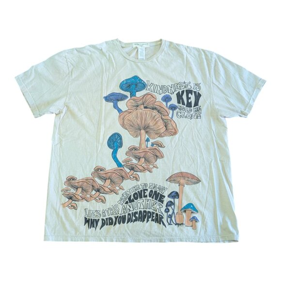 Project Social T Urban Outfitters T-Shirt Womens S/M Mushrooms Oversize AOP - Picture 1 of 9